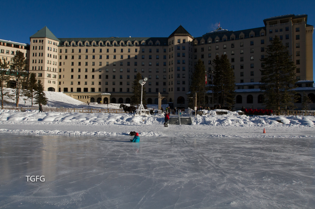 Chateau Lake Louise from the skating rink. 