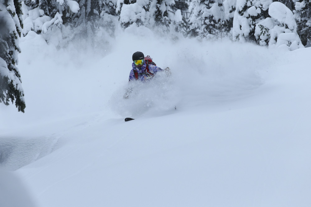 Ingrid Backstrom, Sunrise Lodge, Esplanade Range, BC, Canada photo:Adam Clark