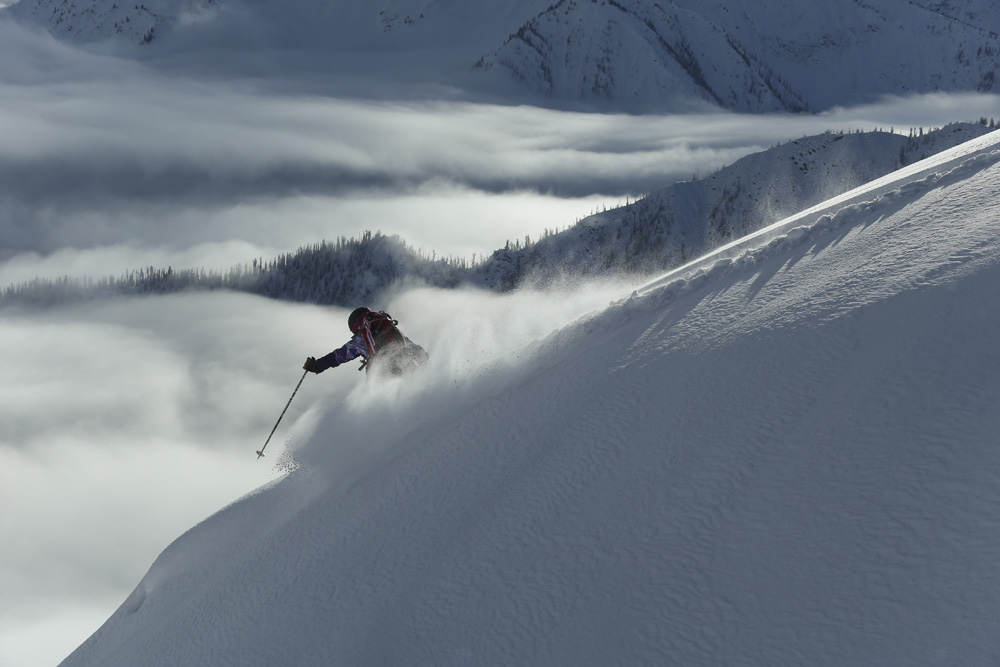 Ingrid Backstrom, Sunrise Lodge, Esplanade Range, BC, Canada photo:Adam Clark