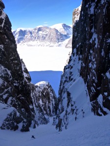 Dan Evans enjoying some turns in Polar Star Couloir