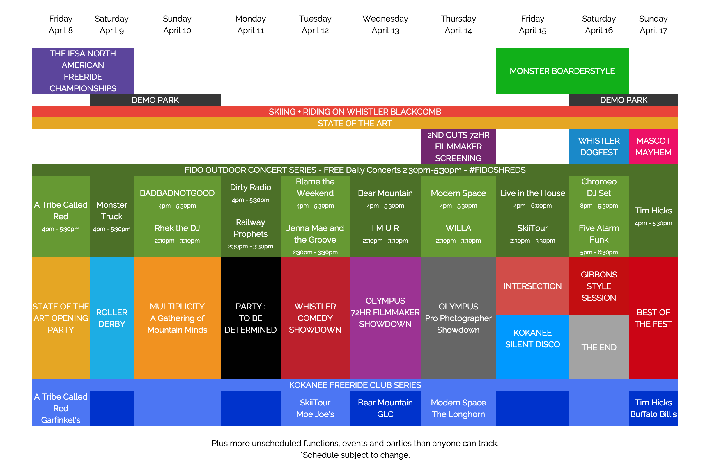 WSSF Schedule